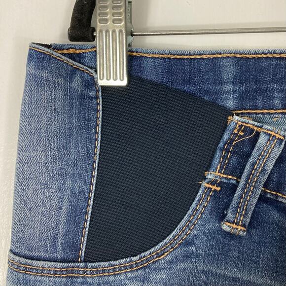 INGRID + ISABEL Jeans 12 Maternity Stretch-Panel Bootcut Blue Dark Wash - Picture 5 of 11